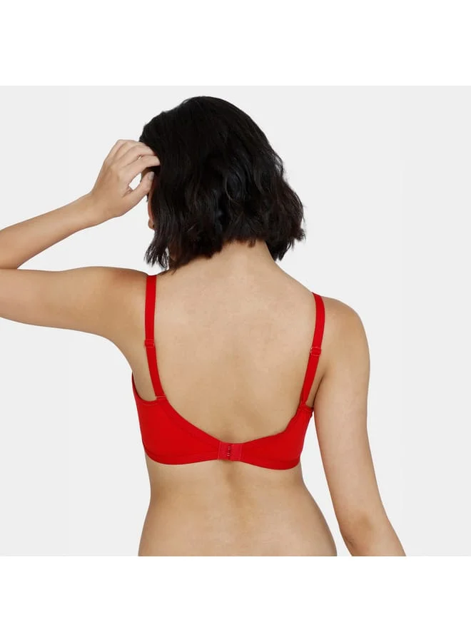 zivame Zivame Solid Support Bra with Hook and Eye Closure