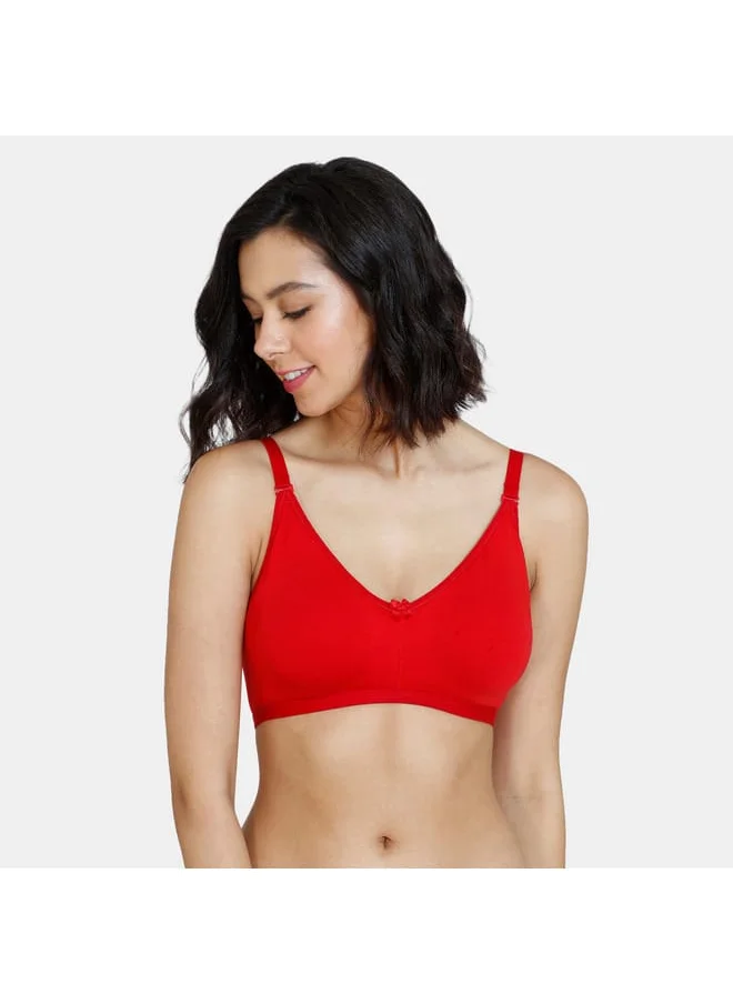 zivame Zivame Solid Support Bra with Hook and Eye Closure