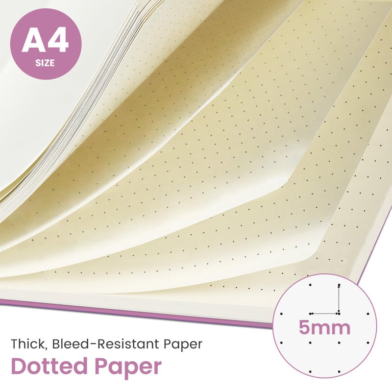 Taja Spiral Dotted Notebook  8.5""X11"" Notebooks For Work  Large A4 Journal For Women & Men  Bullet Dotted Journal  Journaling Notebook For Writing  Plastic Cover Spiral Journal  Purple - Image 2