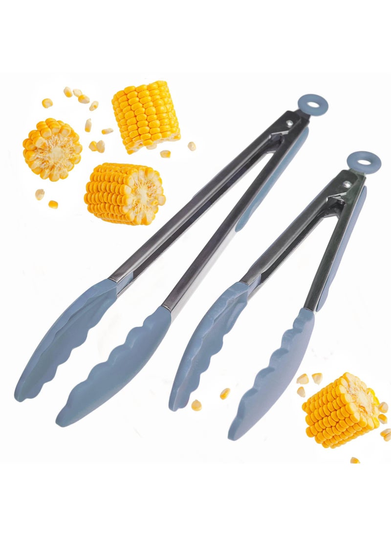 StarPack Home Starpack Get a Grip Silicone Kitchen Tongs for Cooking 2Pcs  BBQ Tongs for Grill Heat Resistant to 600F  Stainless Steel Kitchen Utensils wNon Stick Silicone Tips  912 for Serving Food 