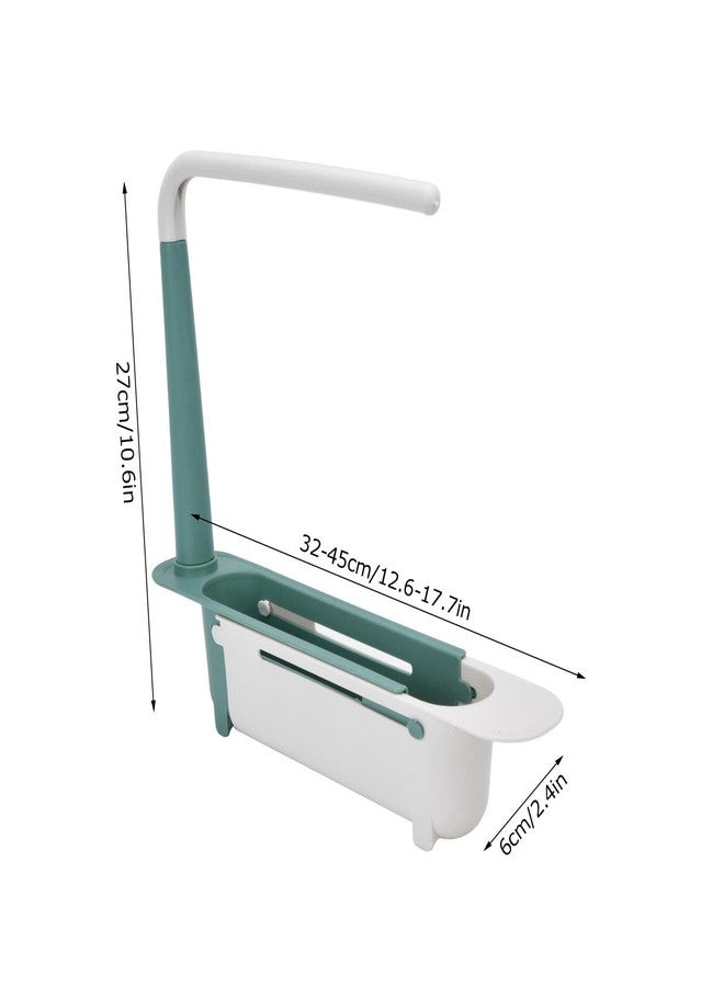 CHEOTIME Extendable Over Sink Kitchen Organizer, 2-in-1 Retractable Sink Drainer with Bracket and Crossbar Sink Storage Rack Adjustable Expandable Sink Caddy for Kitchen Sink(Green) - Image 2