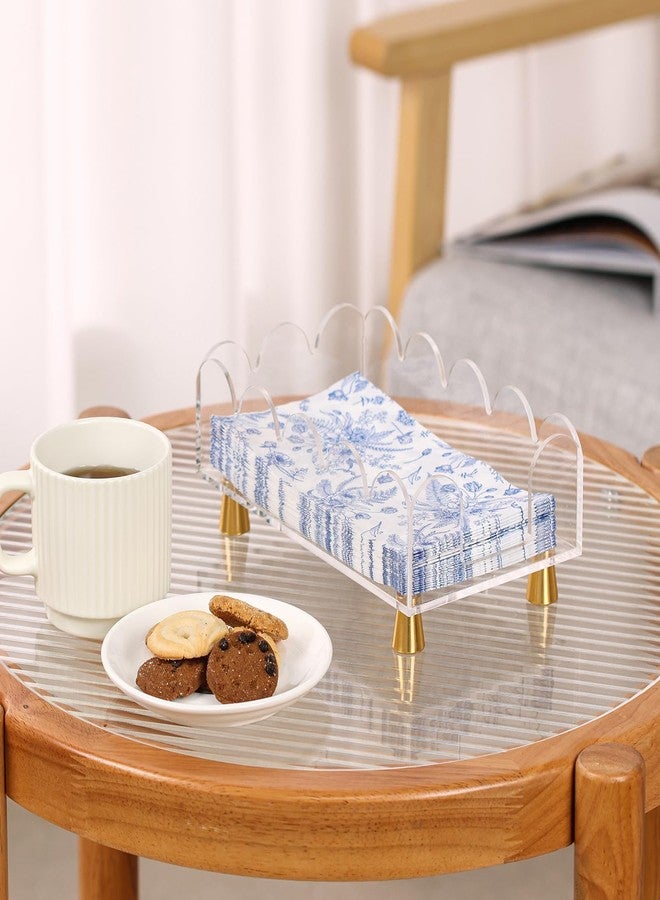 Hiitytin Acrylic Napkin Holder Clear Guest Towel Holder Tray for Bathroom Kitchen Hotel Disposable Paper Hand Towel Holder for Party Wedding, Rectangle - Image 4