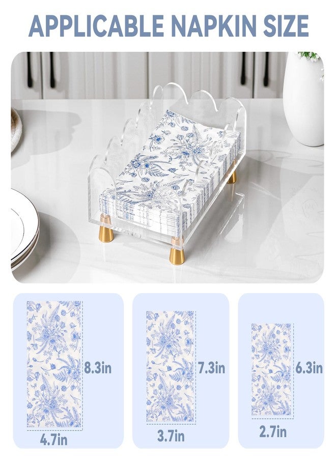 Hiitytin Acrylic Napkin Holder Clear Guest Towel Holder Tray for Bathroom Kitchen Hotel Disposable Paper Hand Towel Holder for Party Wedding, Rectangle - Image 2