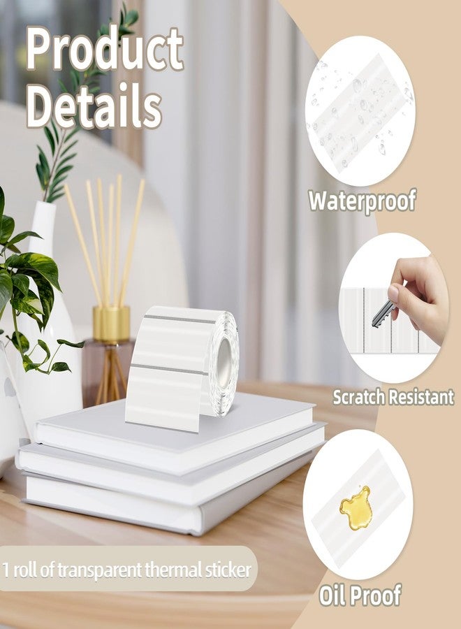 Starboling 2x1 Clear Thermal Labels,Address Barcode Self-Adhesive Thermal Printer Stickers for Logo Design,Name/Price Tag,Address - Image 3