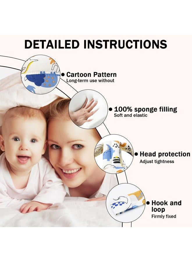 REFLYAWAY Baby Head Protector Baby Helmet for Crawling Walking, No Bumps Safety Head Adjustable Protective Cap for Walking, Playing - Blue Dinosaur - Image 3