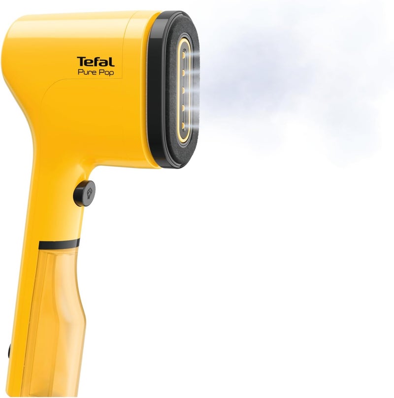T-fal TEFAL Pure POP Garment Steamer | Steams/Purifies | 1300W | Up to 20 g/min | Delicate Fabrics | Reversible Pad System | Ultra-Compact Travel-Friendly | Fast Heat-Up |Yellow| 2 Years Warranty | DT2026G0 - Image 2