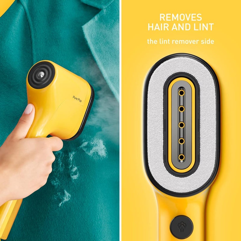 T-fal TEFAL Pure POP Garment Steamer | Steams/Purifies | 1300W | Up to 20 g/min | Delicate Fabrics | Reversible Pad System | Ultra-Compact Travel-Friendly | Fast Heat-Up |Yellow| 2 Years Warranty | DT2026G0 - Image 4