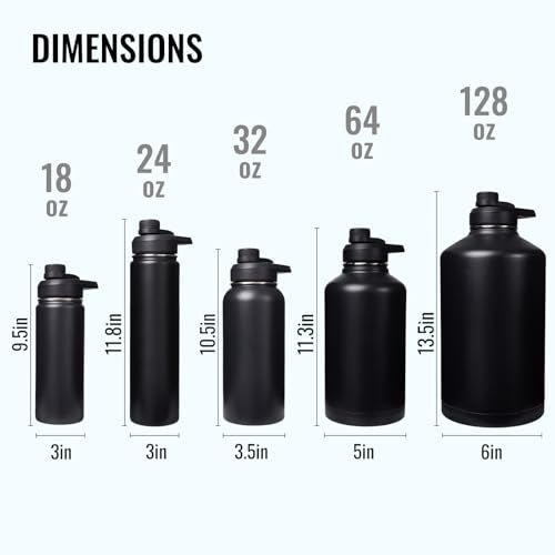 Fijinhom 24 oz Insulated Water Bottle with Handle, 304 Stainless Steel Water Bottles with Wide Mouth, Double Wall Vacuum Sports Water Bottle, BPA Free, Keep Cold and Hot, Black - Image 5