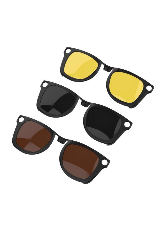 RCstyle Compatible with Ray-Ban Meta Wayfarer (Standard) Smart Glasses Color Changing Clip Set (Brown, Night Vision Yellow, Black) - Image 1