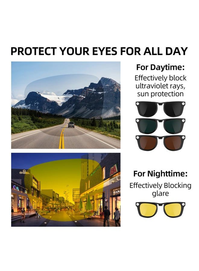 RCstyle Compatible with Ray-Ban Meta Wayfarer (Standard) Smart Glasses Color Changing Clip Set (Brown, Night Vision Yellow, Black) - Image 4