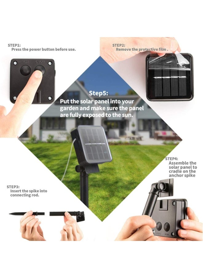 Soofam Solar String Lights Outdoor,Warm White Crystal Ball Fairy Lights Waterproof Solar Powered String Lights for Garden,Decoration Lighting for Home, Garden, Patio, Yard and Party (50 LED 7M) - Image 3