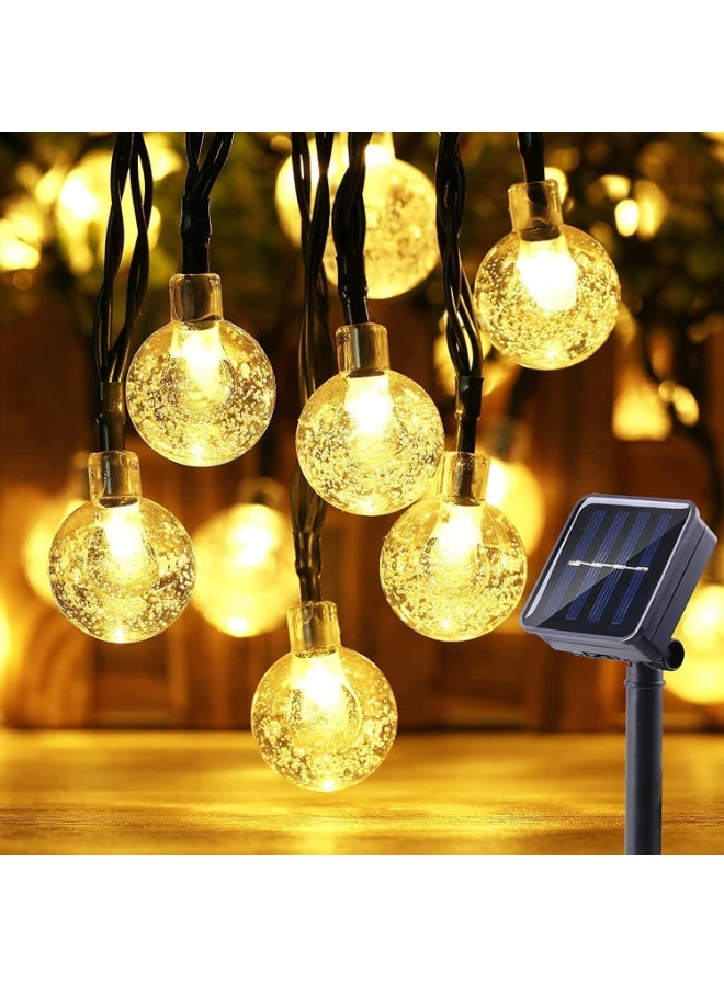 Soofam Solar String Lights Outdoor,Warm White Crystal Ball Fairy Lights Waterproof Solar Powered String Lights for Garden,Decoration Lighting for Home, Garden, Patio, Yard and Party (50 LED 7M) - Image 1