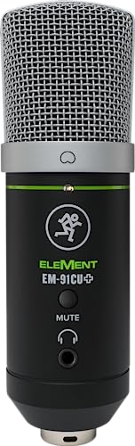 Mackie EM-Series, Large Diaphragm USB Condenser Microphone with Headphone Output and Mute (EM-91CU+), Black - Image 1