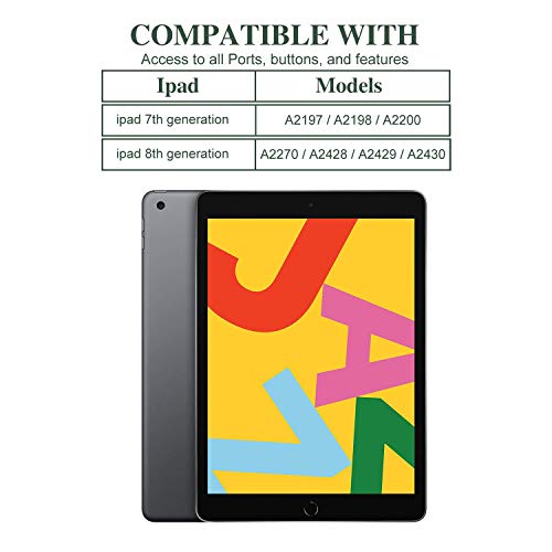Vimorco ipad 10.2 inch Case 7th/8th/9th Generation Cover 2019/2020/2021, Vimorco Soft Rubber Back Cover, Protective Leather Case, Adjustable Stand Auto Wake/Sleep Smart Case (Watercolor Powder) - Image 2