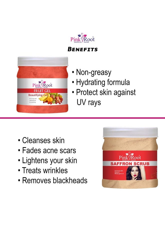 Pink Root - Pink Root Fruit Gel 500gm with Saffron Scrub 500gm - Image 1