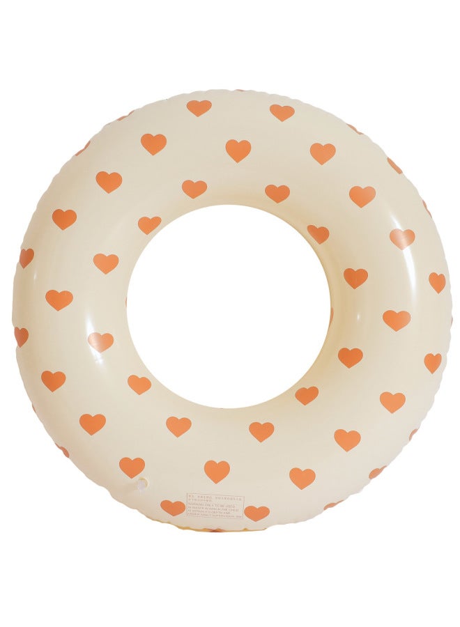 Generic Children Swimming Ring Thickened Popular Pvc Stripe Plaid Inflatable Adult Life Buoy Net Red Float Ring-After Inflating Outer Diameter:70#-Inner Diameter After Inflating:Love - Image 1