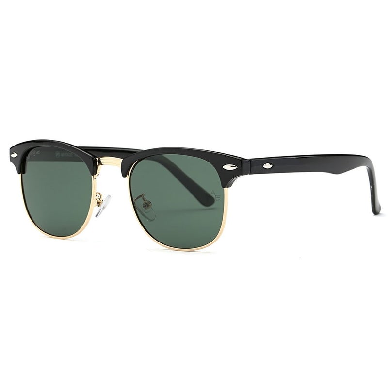 AEVOGUE Polarized Sunglasses For Women And Men Semi Rimless Frame Retro Sun Glasses AE0369 Glossy Black