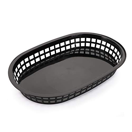 Cedilis 40 Pack Fast Food Baskets, 10.5 x 7 Inch Black Plastic Baskets, Food Service Tray for Hot Dogs, Burgers, Sandwiches, Fries, Barbecues, Picnics, Parties - Image 4