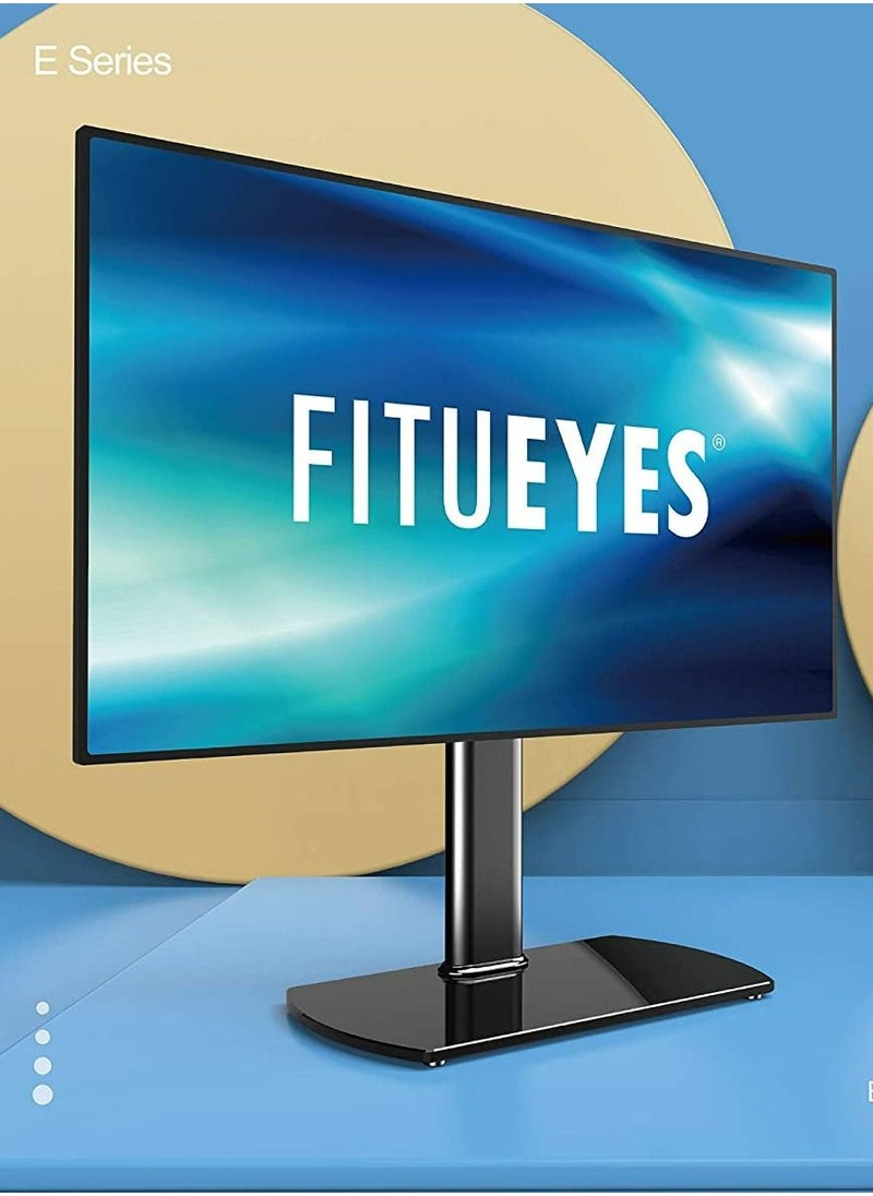 FITUEYES TV Stand on Table for 32 to 65 inch LCD LED TV Stand Mount with Swivel 60 Degrees, 3 Sets Height Adjustable Max VESA 600x400mm TT107002GB