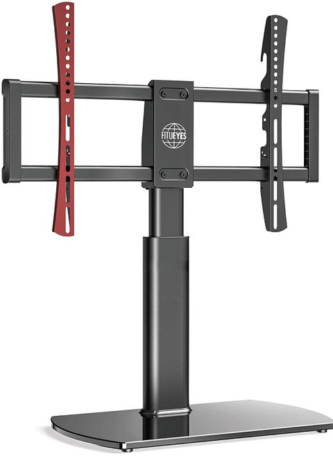FITUEYES TV Stand on Table for 32 to 65 inch LCD LED TV Stand Mount with Swivel 60 Degrees, 3 Sets Height Adjustable Max VESA 600x400mm TT107002GB