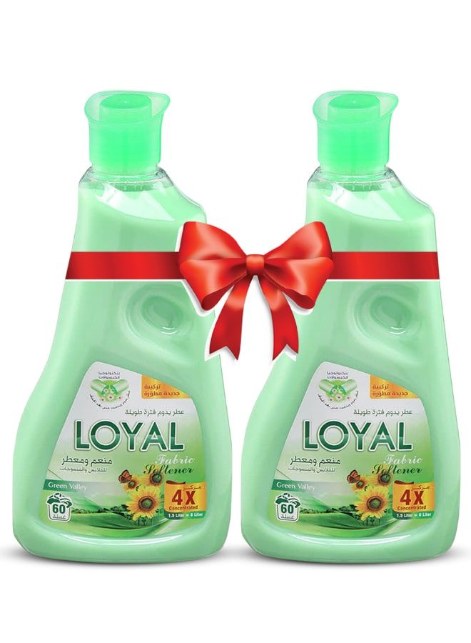 loyal Fabric Softener Freshener Concentrated Green Valley 2x1500ml