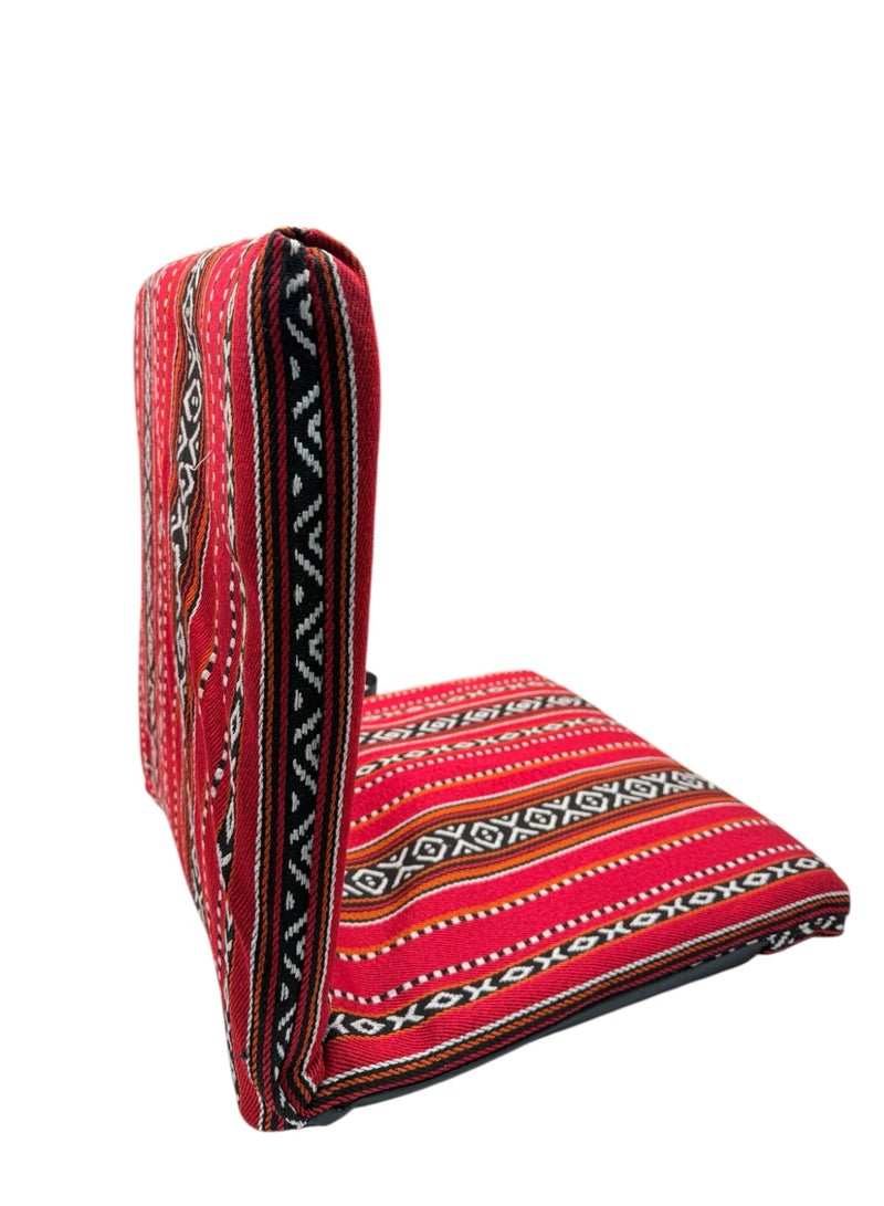 Floor Lounge Chair with a high back - Lightweight, Foldable, Sand Proof Polyester Beach & Camping Chair - Red - Image 4