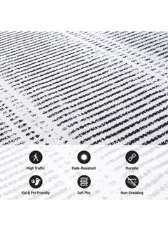 Rugshop Rugshop Contemporary Stripe Lines High Traffic Living Room,Bedroom,Kitchen, Home Office Runner Rug 2' x 7' Cream  - Image 4