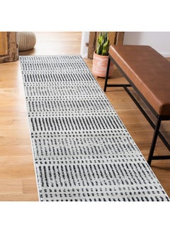 Rugshop Rugshop Contemporary Stripe Lines High Traffic Living Room,Bedroom,Kitchen, Home Office Runner Rug 2' x 7' Cream  - Image 1