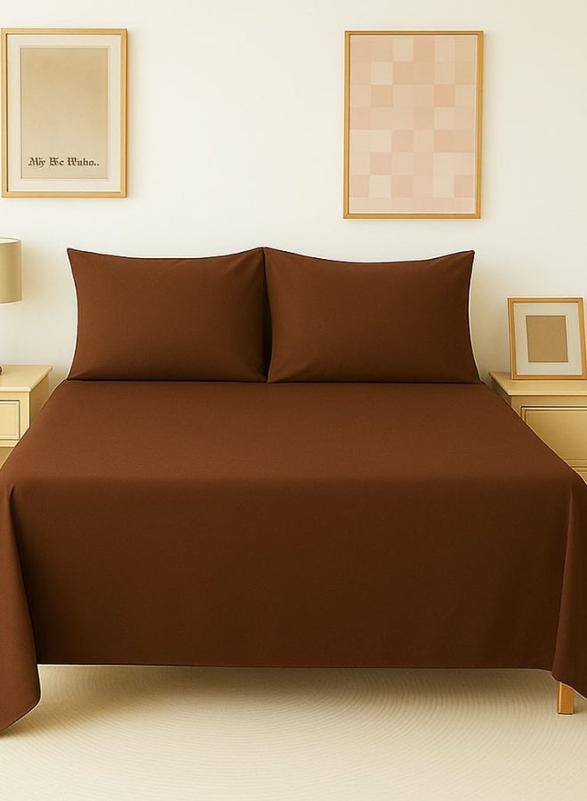 سنوز، طقم ملاية عاديه، 3قطع، براون، 220*240 سم - Image 2