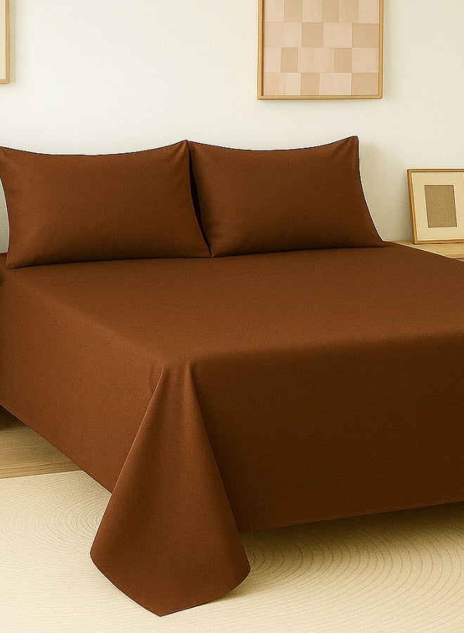 سنوز، طقم ملاية عاديه، 3قطع، براون، 220*240 سم - Image 3