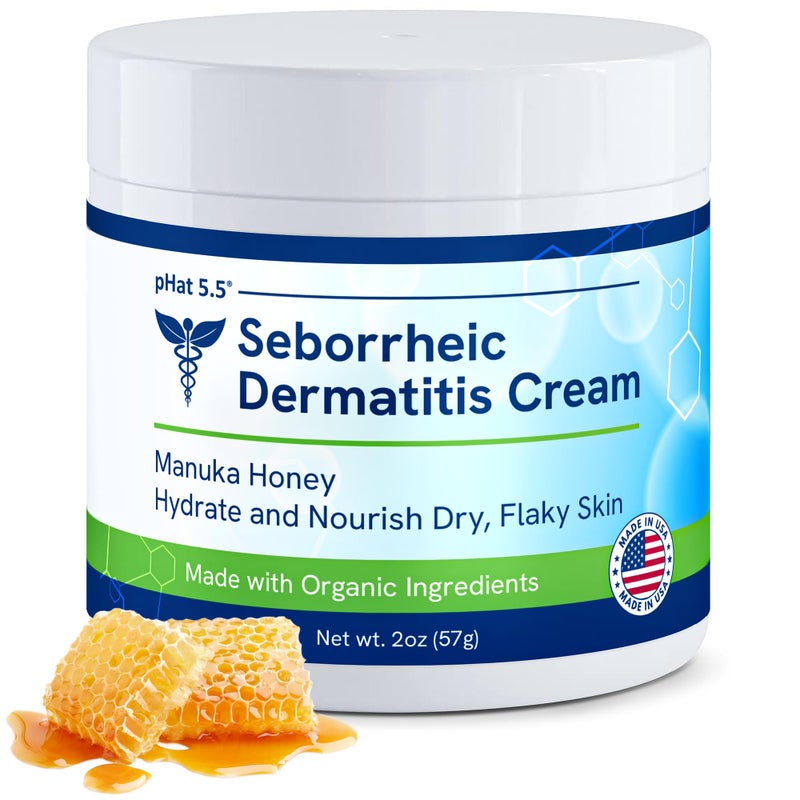 pHat 5.5 Seborrheic dermatitis Moisturizing Cream & Face Lotion for Women - Soothing Redness for Face & Body Cream - Hydrating Face Cream for Dry Skin & Anti Itch Lotion (2oz) - Image 1