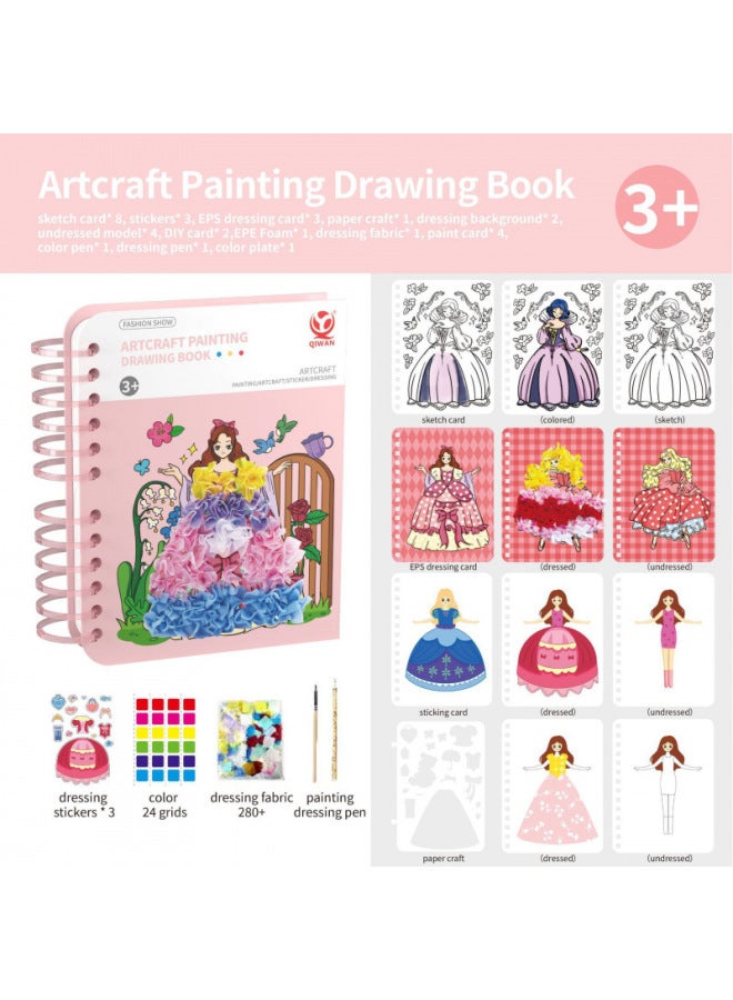 Activity Book - Variety Princess Poke Fun [Full Collection] English Version Activity Book - DIY Quiet Book, Educational Toy, Creative Dress-up Set, Girl's Birthday Gift, Sensory Activity Book - Image 1