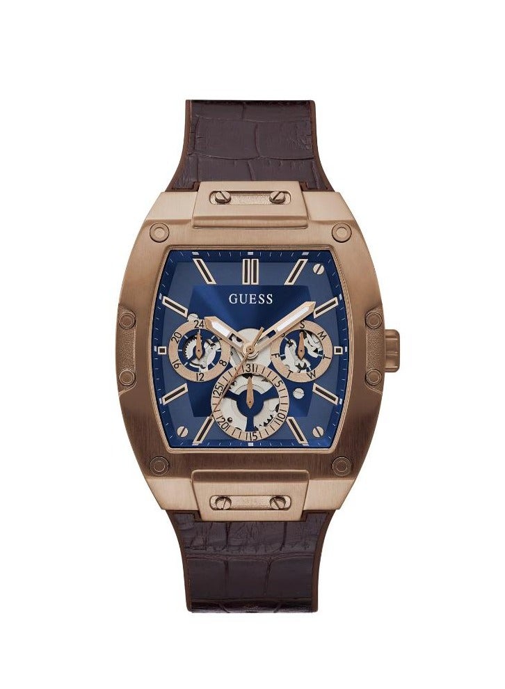 GUESS Men's Phoenix Water Resistant Leather Analog Watch GW0202G2 - 43 mm - Brown - Image 1