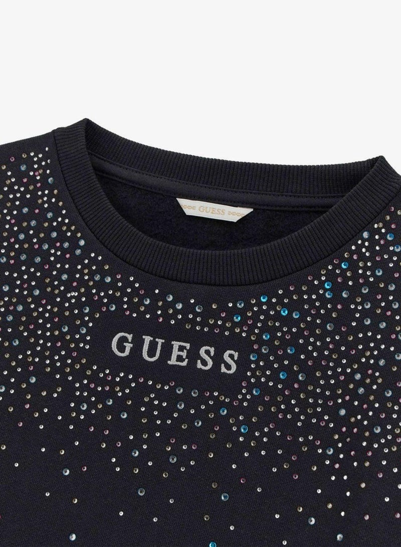 GUESS Kids Graphic Crew Neck Sweatshirt - Image 4