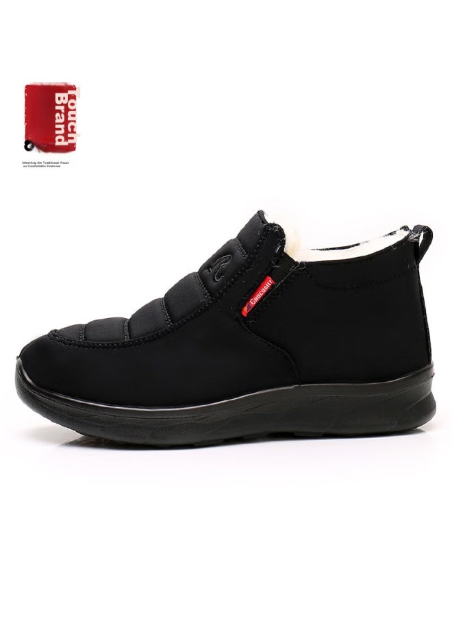 Anglerfish Winter Wool Women's Shoes, Old Beijing Cloth Shoes, Women's Cotton Shoes, Middle-aged And Elderly Fleece-lined Warm Mom Shoes, Grandma Casual Cotton Boots, 78920, Black, 36 - Image 2