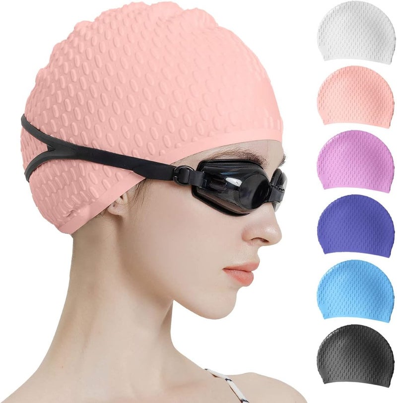 Tripsky Silicone Swim Cap,Comfortable Bathing Cap Ideal for Curly Short Medium Long Hair, Swimming Cap for Women and Men, Shower Caps Keep Hairstyle Unchanged… - Image 1