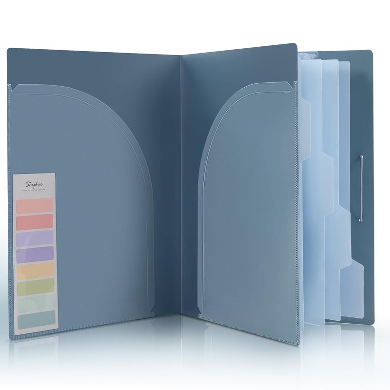 SKYDUE Accordion File Organizer 5 Pocket Expanding File Folders with Pockets Document Organizer Portable Paper OrganizerSchool Office Supplies Blue - Image 2