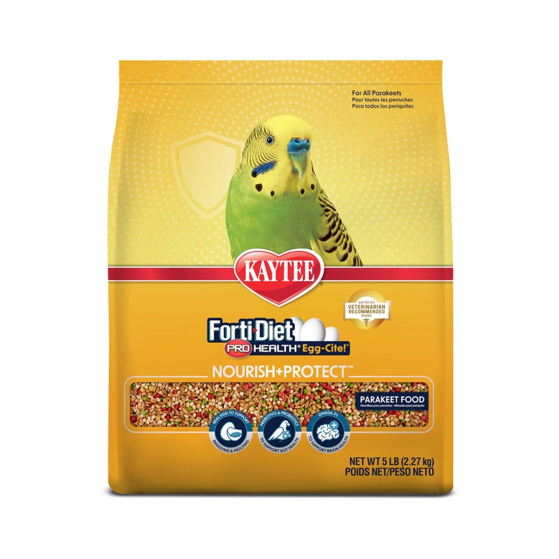 Kaytee Forti-Diet Pro Health Egg-Cite Nourish+Protect Parakeet, Supports Breeding and Molting, Nutrition Backed by Science, Digestive Health, 5 pounds - Image 1