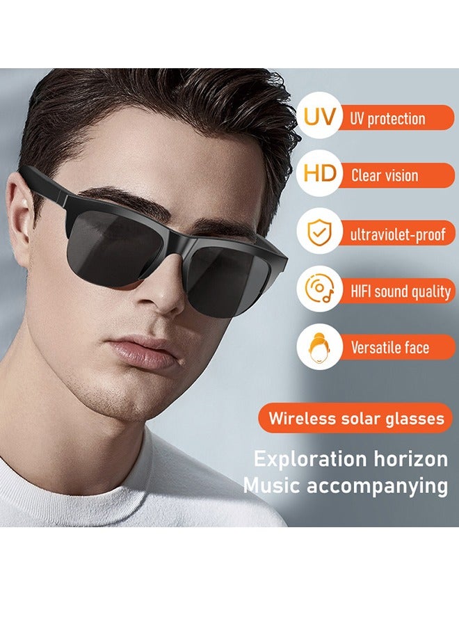 Smart Uv-Proof Bluetooth Glasses With True Wireless Audio And Bone Conduction Technology, Bluetooth Sunglasses With Speakers, Fingerprint Touch, Smart Wireless Bluetooth Audio Glasses For Men And Wo - Image 2
