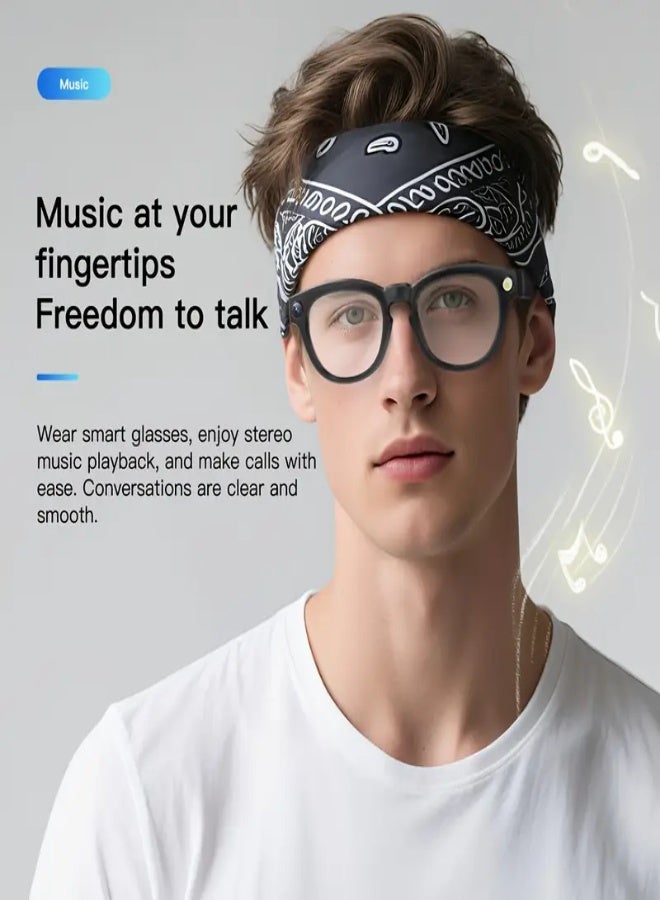 Smart AI Wireless Glasses with 8MP 4K HD Camera, Stereo Sound, Voice Calls & Recording | Auto-Tinting Lenses, 24H Battery Life, Built-in Mic & Speaker, App Control, Wear Detection, Long-Range Bluetooth, 290mAh Battery – Compatible with Android & iOS | Ideal for Men & Women - Image 4