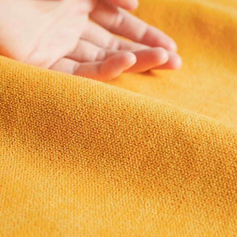 Topfinel Top Finel Yellow Decorative Throw Pillow Covers Soft Chenille Large Pillowcase Solid Euro Cushion Case Square Pillow Cover 26 X 26inch for Living Room Bed Sofa  Pack of 2  Mustard Yellow - Image 3