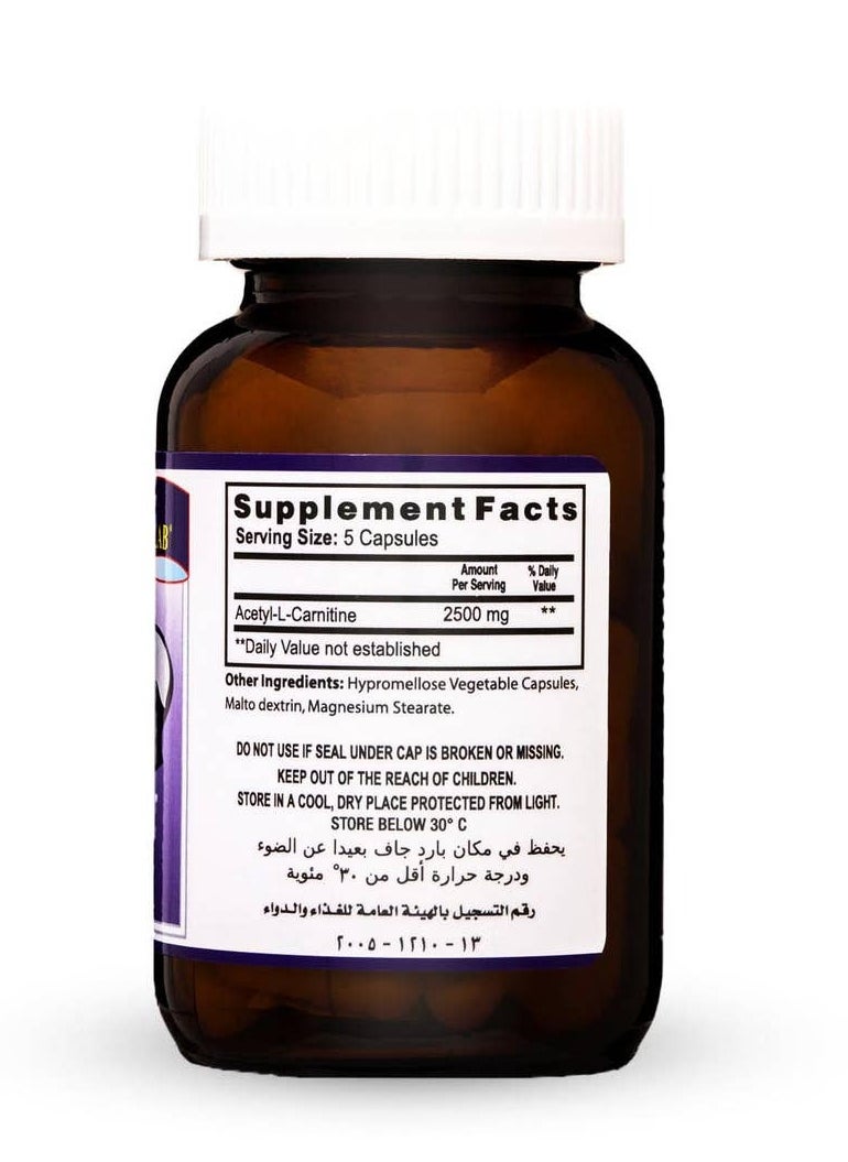 Arnet Pharmaceutical American International Lab Acetyl L-Carnitine 2500 mg 60 Capsules  - Image 2