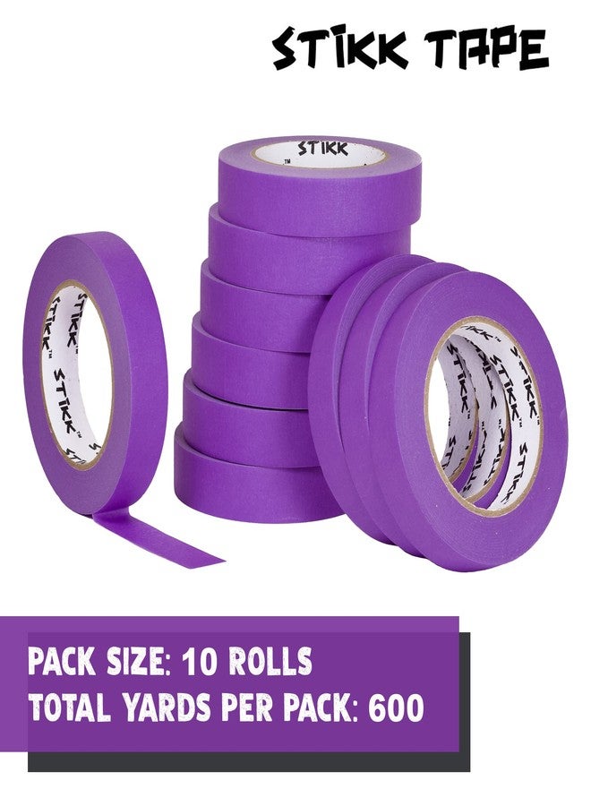 STIKK Painters Tape - 10pk Purple Painter Tape - 1 inch x 60 Yards - Paint Tape for Painting, Edges, Trim, Ceilings - Masking Tape for DIY Paint Projects - Residue-Free Painting Tape - Image 3