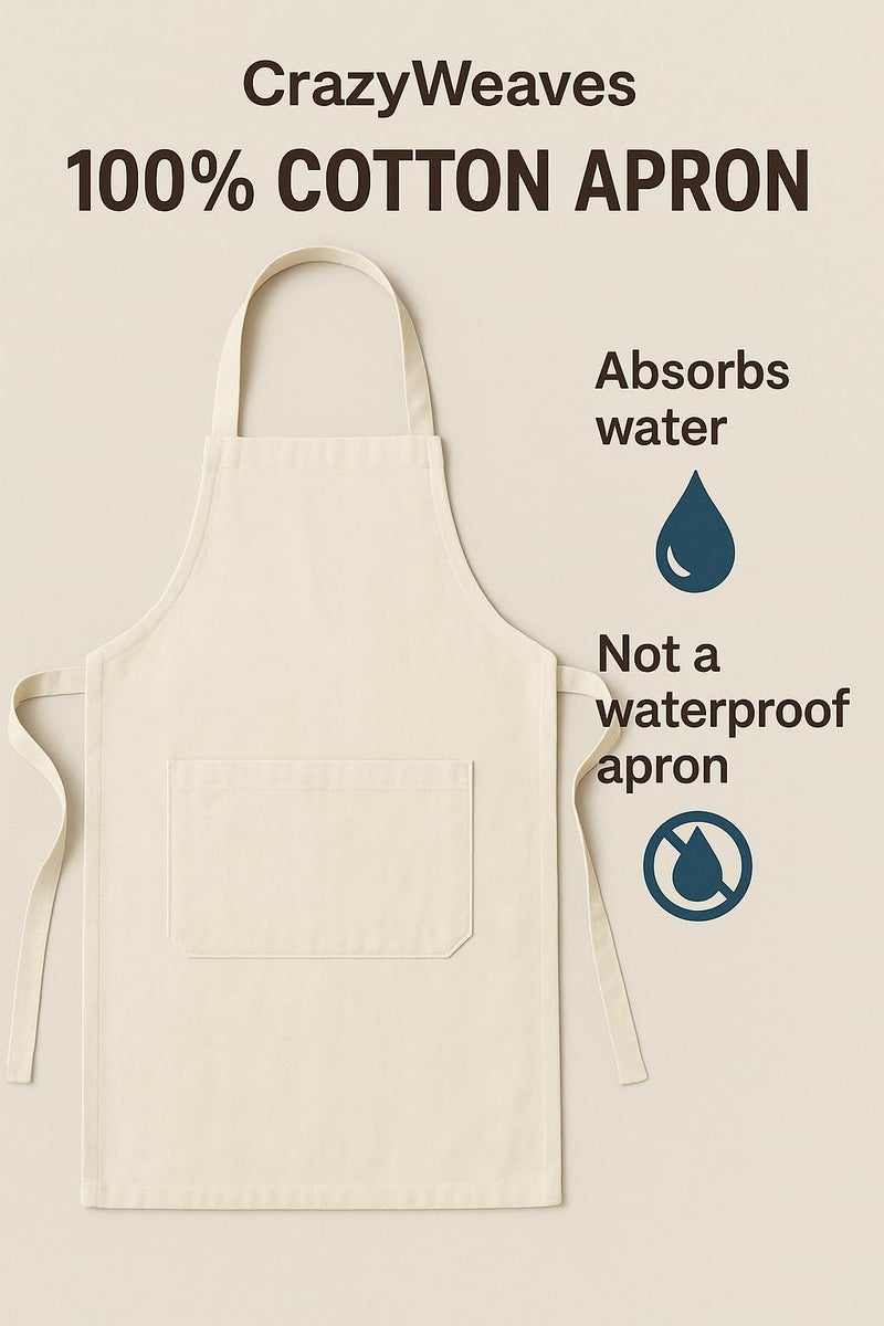 CRAZYWEAVES Aprons for men and women Set of 2 Cotton Apron for Kitchen-Adjustable Belt-Unisex with Utility Pocket Cooking Kitchen Free Size adult apron - Image 3