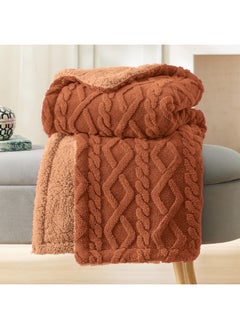 Bedsure Bedsure Sherpa Throw Blanket for Couch Sofa - Fuzzy Soft Cozy Blanket for Bed, Fleece Thick Warm Christmas Blanket for Winter, Orange, 50x60 Inches  - Image 1