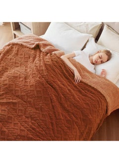 Bedsure Bedsure Sherpa Throw Blanket for Couch Sofa - Fuzzy Soft Cozy Blanket for Bed, Fleece Thick Warm Christmas Blanket for Winter, Orange, 50x60 Inches  - Image 5