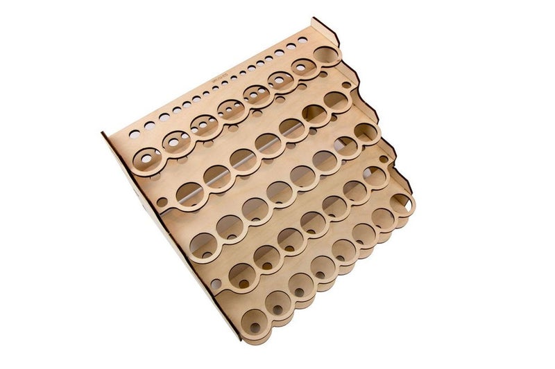 The Broken Token حامل الطلاء المعياري من بروكن توكن مع فتحات 35 مم - منظم متعدد لزجاجات الطلاء والأواني والفرش في تصميم متدرج - خصص قطعك مع تنظيم سهل والوصول إليها - Image 2
