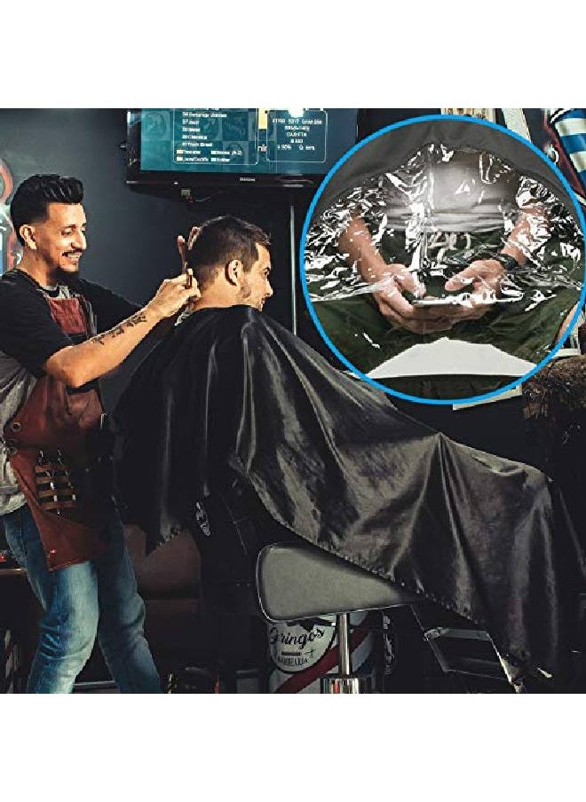 CM - Barber Cape With Clear Window Salon Cape Hair Cutting Cover Hair Drape Waterproof Haircut Apron With Buckle For Barber Shop Salon Stylists Home Diy Hairdressing - Image 1