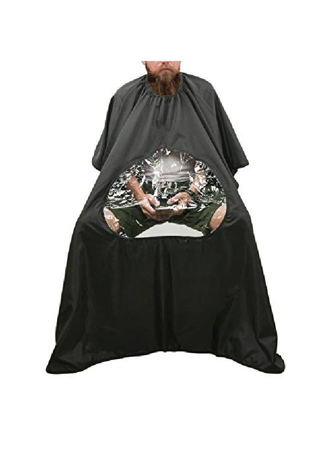CM - Barber Cape With Clear Window Salon Cape Hair Cutting Cover Hair Drape Waterproof Haircut Apron With Buckle For Barber Shop Salon Stylists Home Diy Hairdressing - Image 1