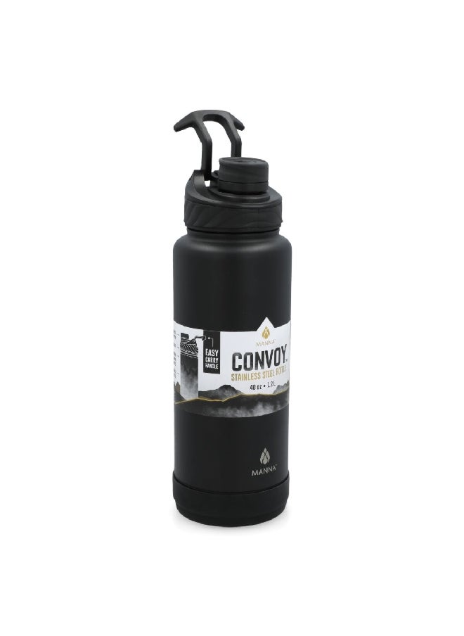 MANNA Stainless Steel Easy to Clean Water Bottle Black 1.2 L AC44433  - Image 2